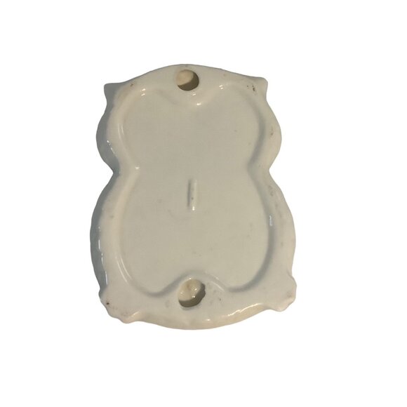 Owl Spoon Rest Kitchen Ceramic 6" x 4.5" White Wall Decor Trinket Dish - Picture 2 of 4